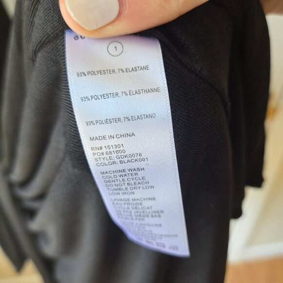 Good American Black Wrap Dress S Shimmer Faux Wrap Midi Dress NWT $129 - Picture 6 of 11